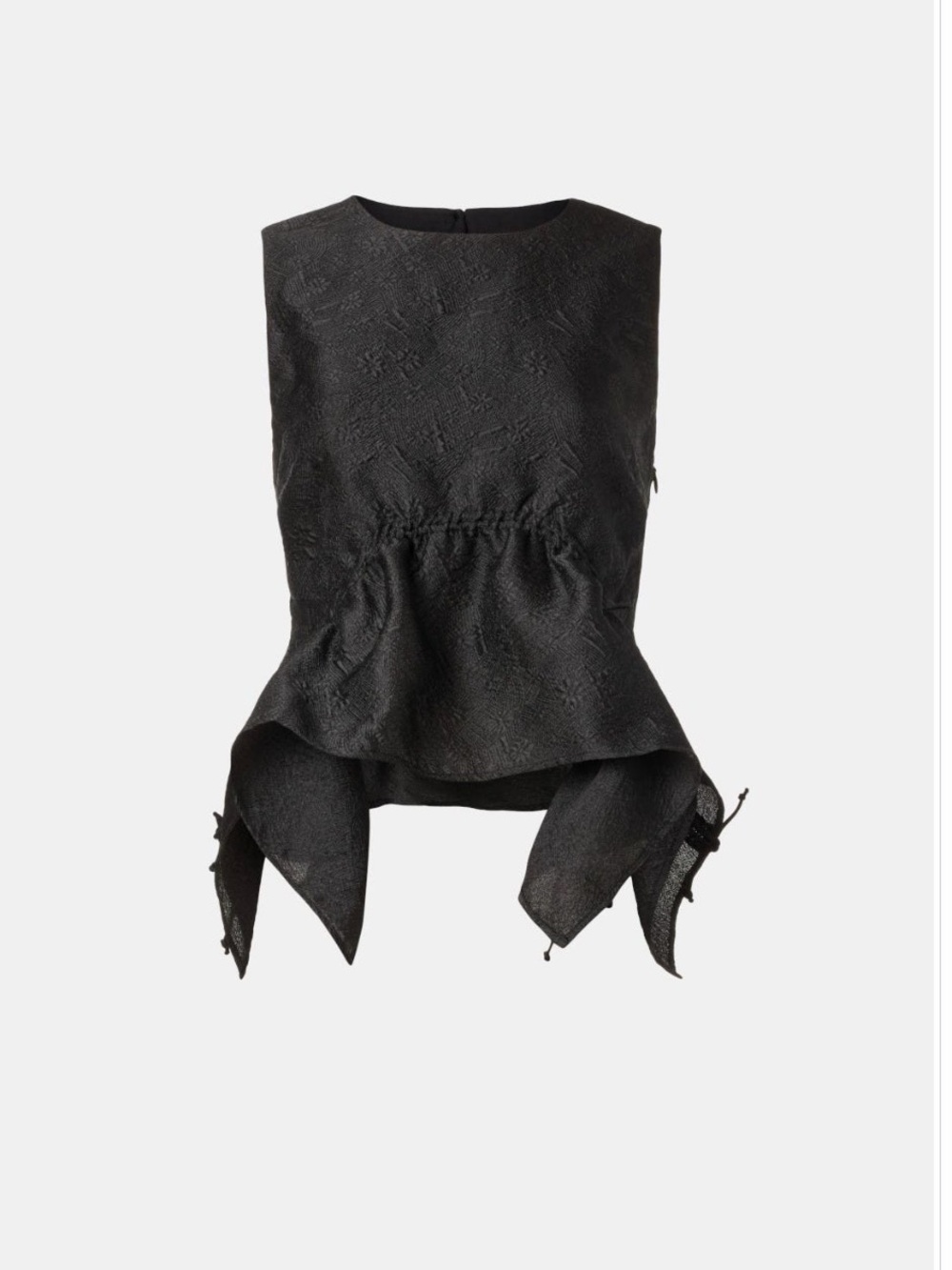 Sea New York Elegi Black Textured Sleeveless Peplum Tank - Picture 5 of 9